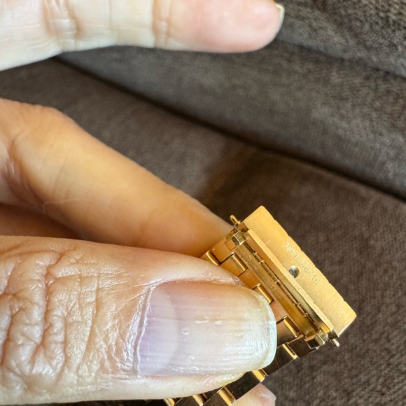 Michele 18mm Gold Plated Metal Bracelet Watch Band - Picture 13 of 16